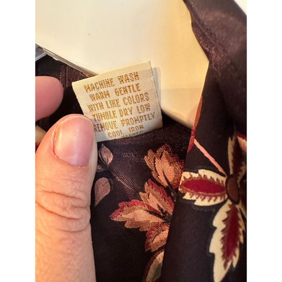 Victoria's Secret Gold Label Floral Navy Robe P/S Petite Women Tie Closure - Picture 5 of 6